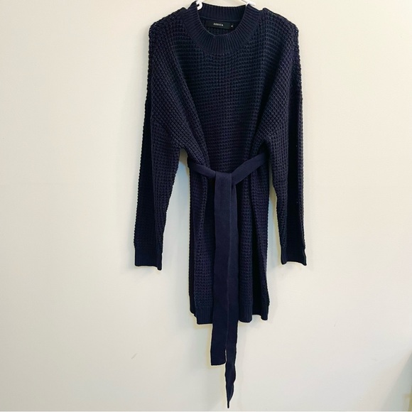 Amazon Zesica Waffle Knit Tie Sweater Dress Size: Small - Picture 12 of 13